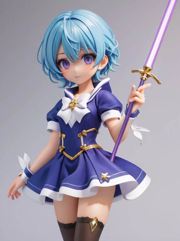 Magical giel、Primary school students、Young girl、、height: 130cm、Short Hair、Shortcuts、boyish、Circlet、Character portrait、spats、hot pants、Magical Girl Costume、Magic wand
