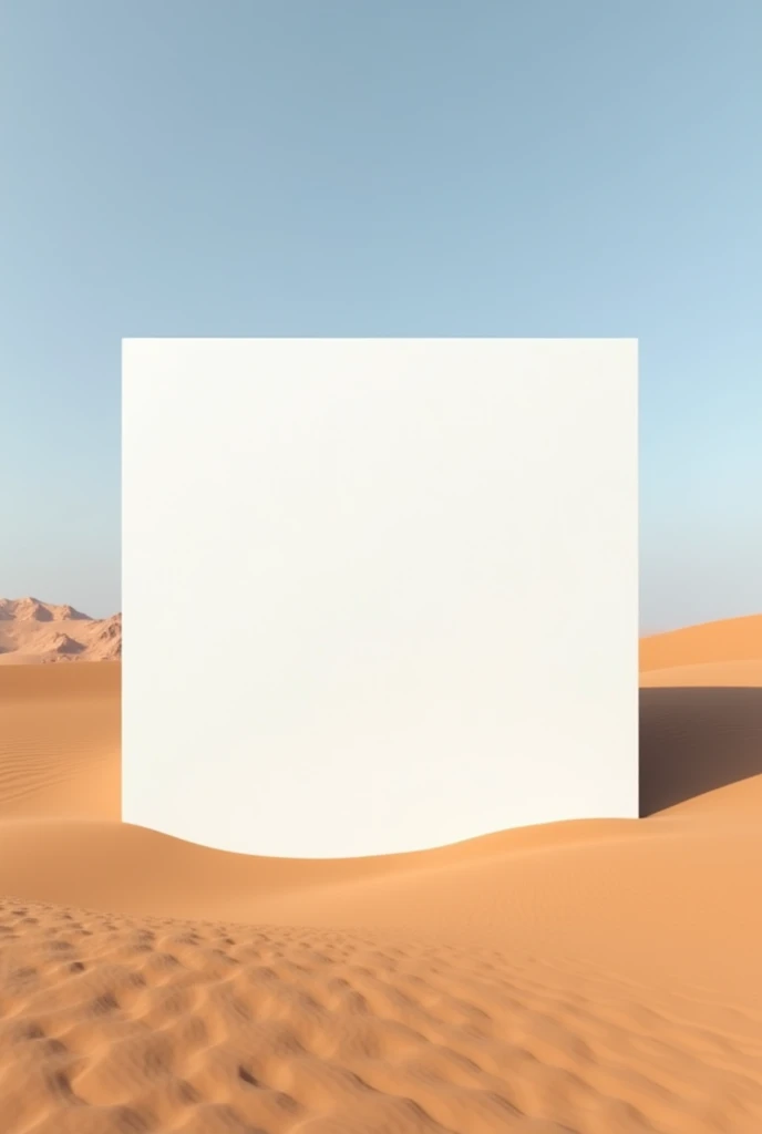 A large square white building in the desert