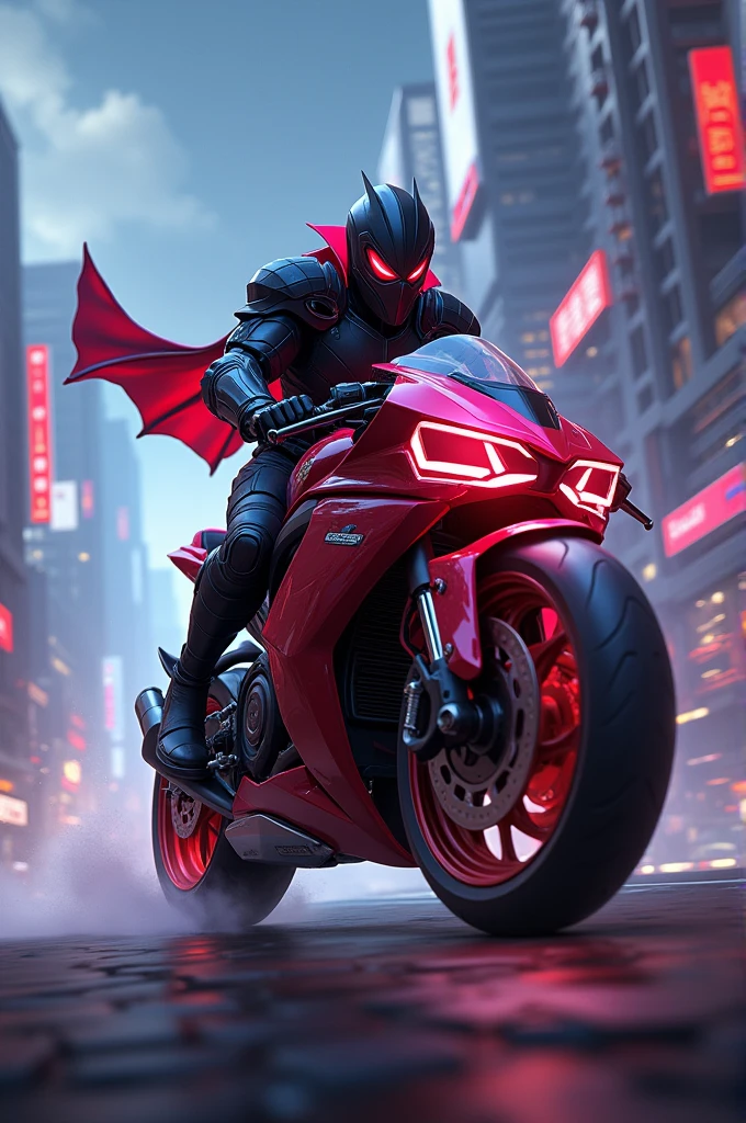 Create a mobile legends character alucard using a motorbike