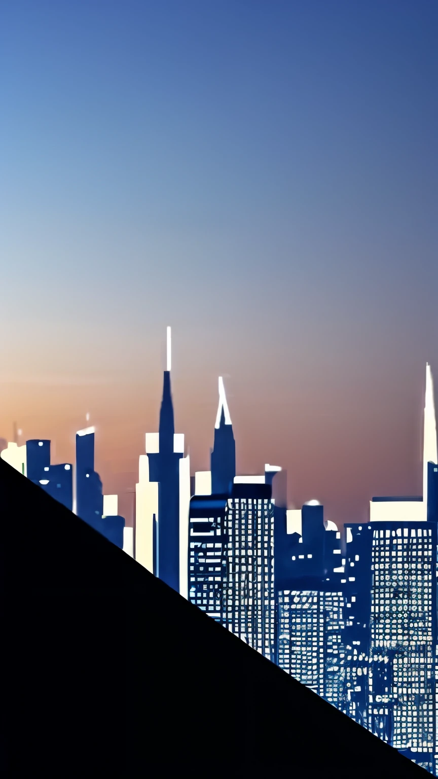 A simple but beautiful image of a skyline outline traced by a fiber optic on a dark night background. Minimalist