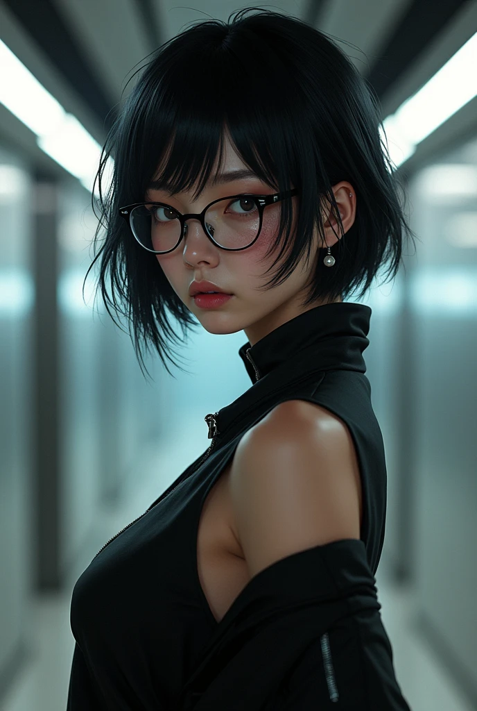 Japanese woman Glasses Slim and muscular Shortcuts
burn scars Handsome Girls cool