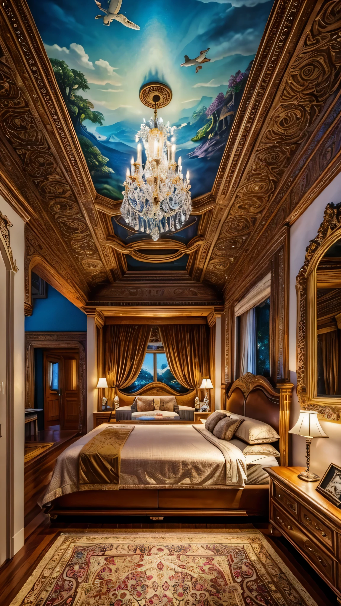 High resolution, masterpiece, best quality, detailed, unimaginable bedroom, new ideas, never seen anything comparable, not of this world, dreamland, fairyland
