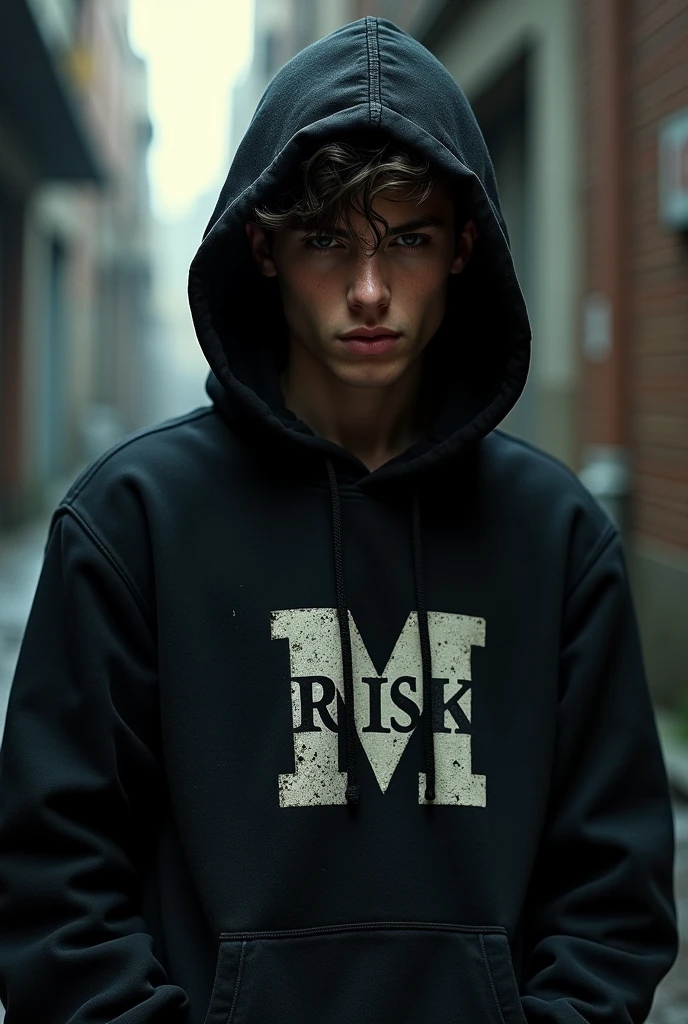 For teenage boys, use a black hoodie with M written on it..RISK