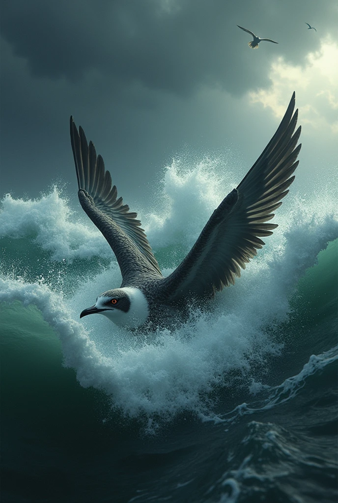 Create a drowning bird