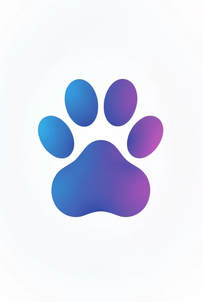 create a logo with a paw in blue and purple colors, The logo should be called Patitas Solidarias and the background should also have a color 