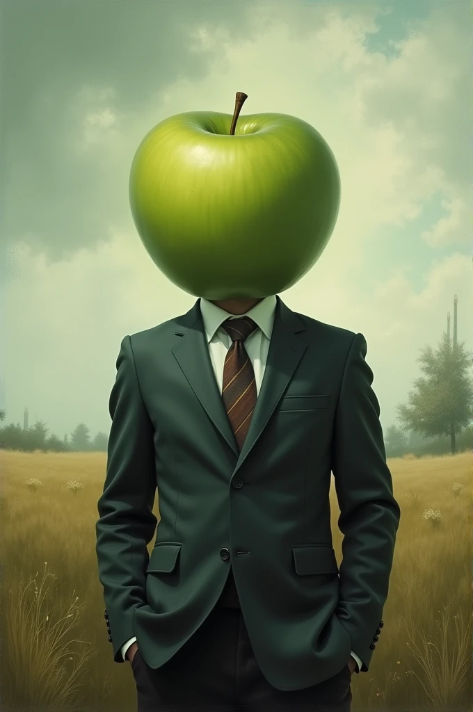 the son of man painting by rené magritte with impressionism style