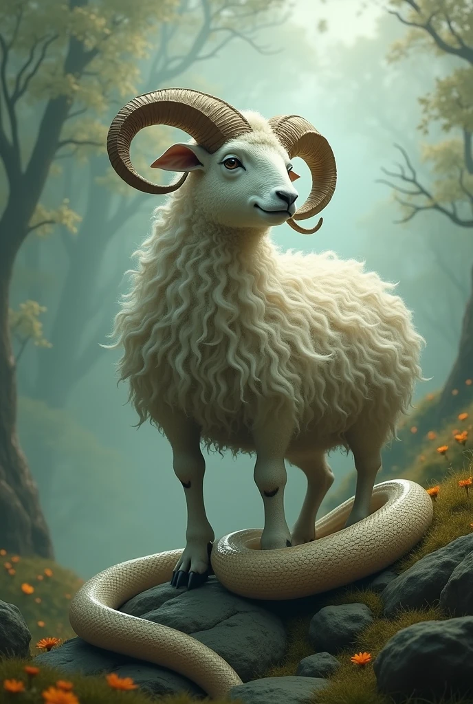 a new animal combining sheep and snake