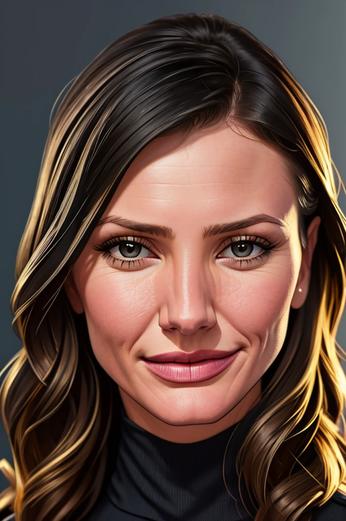 a drawing of a woman with long hair and a black turtle neck, cameron diaz portrait, photorealistic drawing, matte drawing. masterpiece, close up portrait, realistic female portrait, hyperrealistic beautiful face, professional portrait drawing, realistic pencil drawing, photorealistic portrait, photorealistic beautiful face, realistic portrait, realistic drawing, award - winning pencil drawing, photo realistic portrait