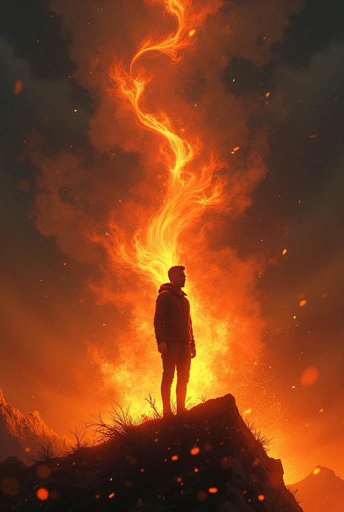 make a beautiful text with the phrase Discover Who I Am.
It&#39;s for a fire themed song 