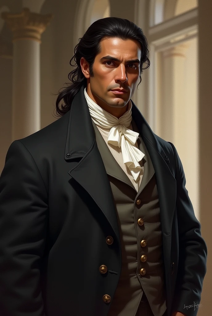 Martin Rivas. He is of robust and muscular build.. She has dark, straight hair., which contrasts with her dark complexion. His eyes are black.
He is studying law at the Chilean National Institute of 1800