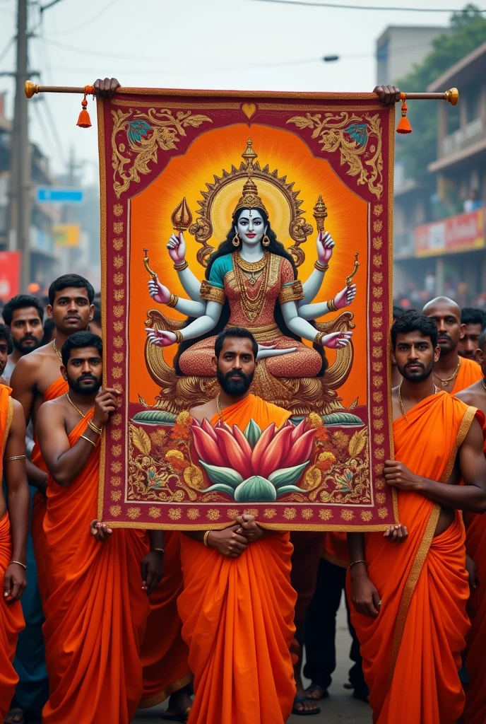 Hindus group showing  banner