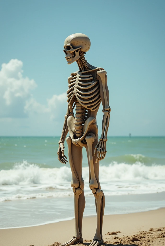 Crooked man on the beach