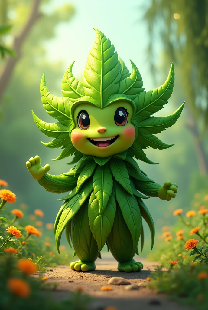 Animated marijuana with name Canabicos