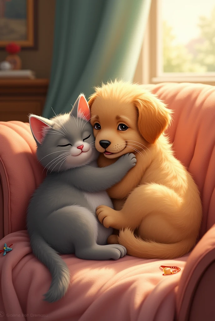 once upon a time a cat and dog were friends.
