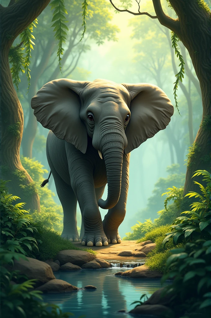 In the heart of the jungle, there lived a wise and gentle elephant named Ella. She was known for her exceptional memory, which she used to help her herd navigate the dense forest and find the best sources of food.