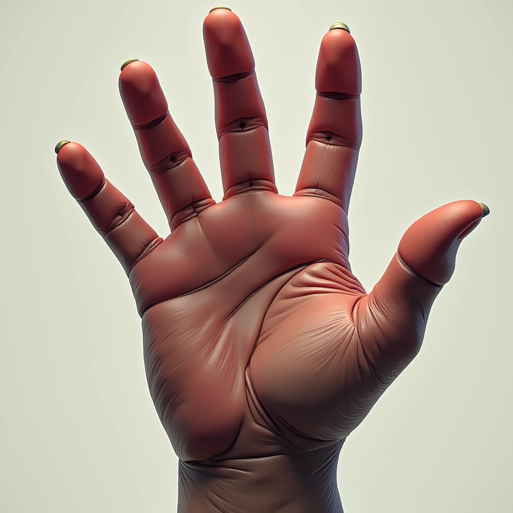 digital art, semirealistic, huge muscular hand, perfect fingers, colored