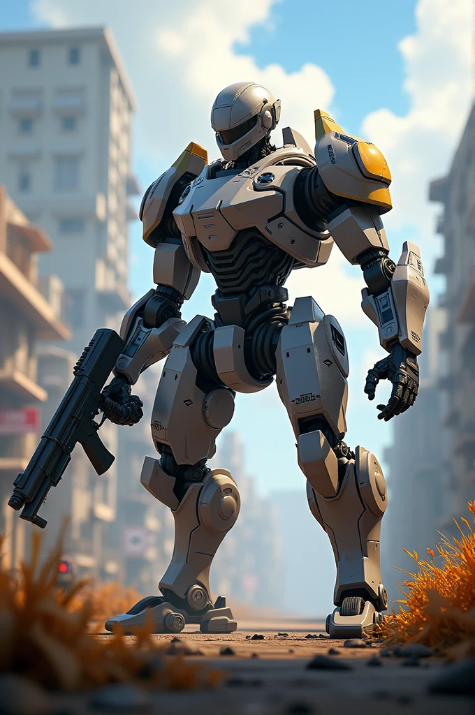 Robot playing free fire 