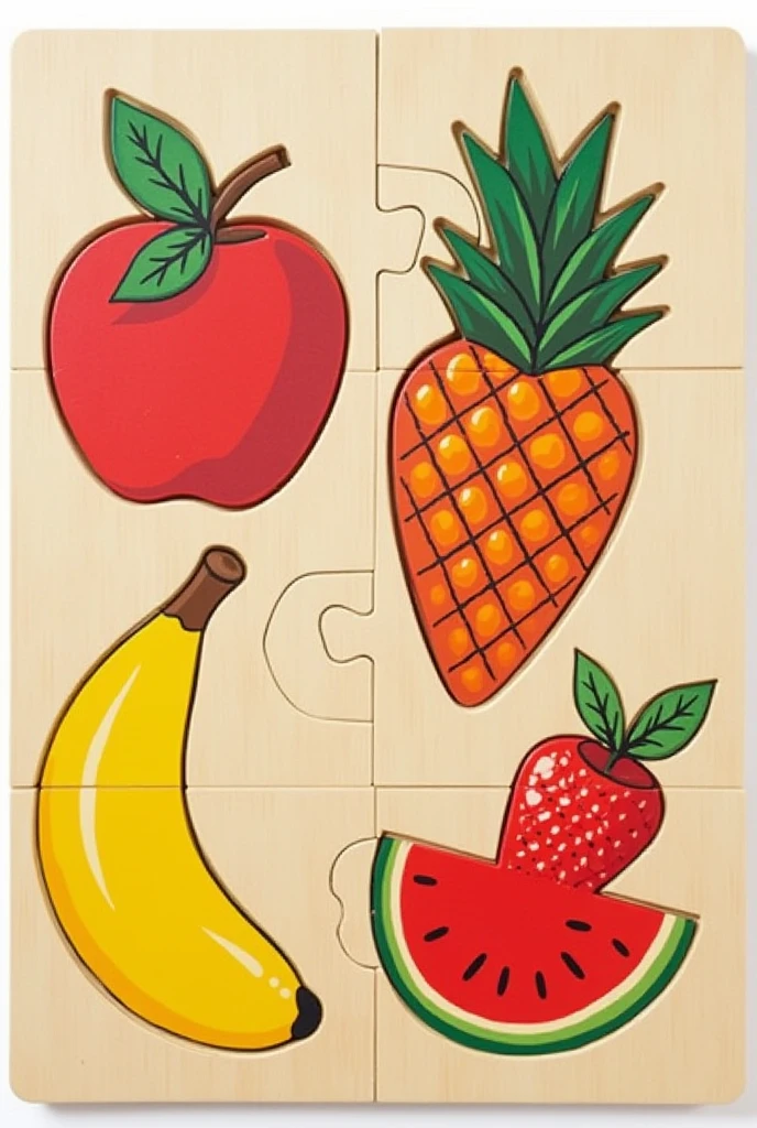 A simple fruit puzzle, 4-piece set