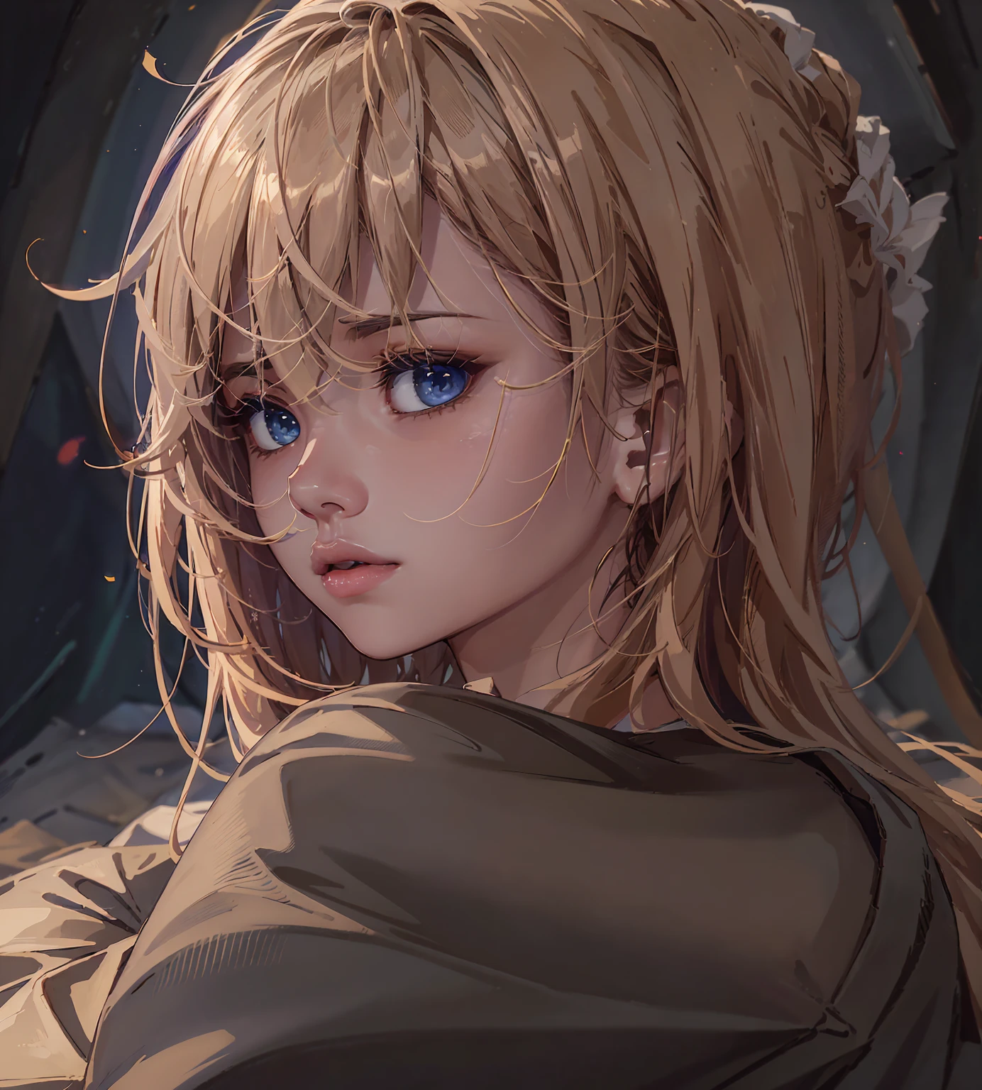 8K, Best Quality, 1girl, (skindentation), Night, (Dark), Clear Background Indoors, (People), Beautiful Bangs, Gorgeous,, (Clothing and Uniform:1.3),Soft Lighting, Attractive, Dark Room, (Mouth Closed:1.2, Beautiful Eyes, Detailed Eyes, Detailed Iris, Beautiful Lips, Beautiful Nose, Beautiful Face),(Primary Colors:1.5)