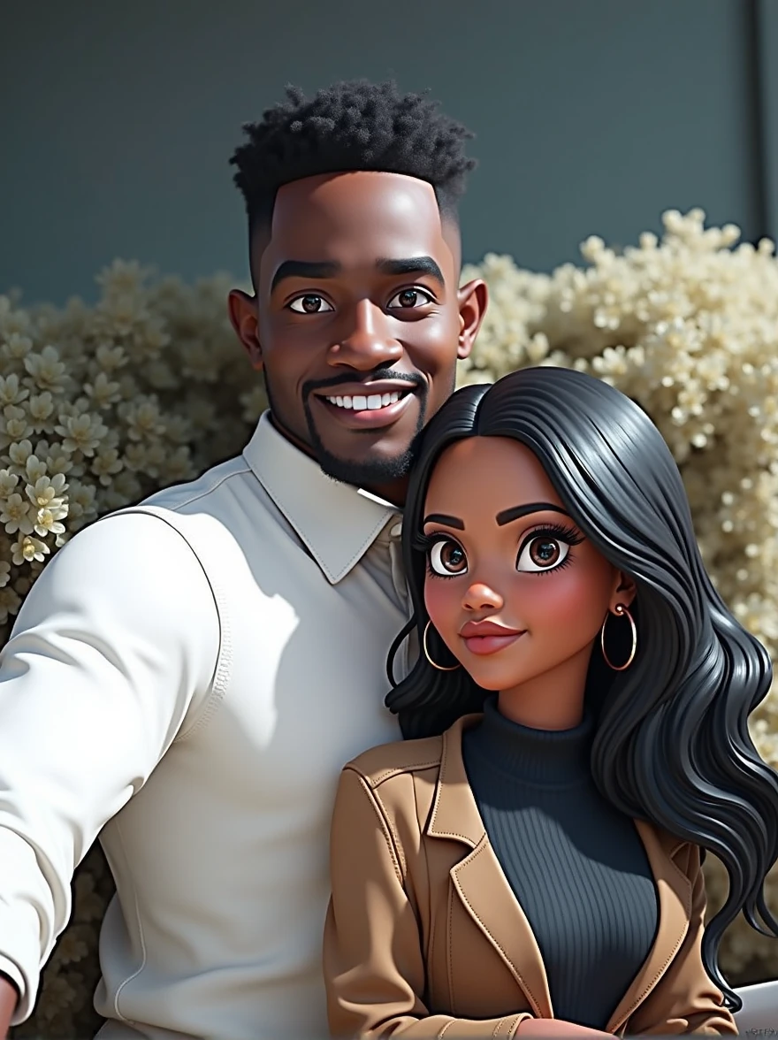 Cartoon character of a black man and woman and shirt, animation character, Stylized character, animation style rendering, stylized 3D, Arnold Maya rendering, stylized 3D rendering, toon render screenshot, 3D Character, 3D Character, Stylized 3D Rendering, 3D Character Rendering, Cartoon Character, Closeup Character, Character Pose, (Pixar Style) (Master Part:1.2) (Bokeh) (Best Quality) (Detailed Skin) (Detailed Texture ) (8K) (clay) (cinematic lighting) (sharp focus