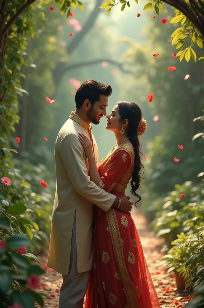 Nepali beautiful couple.romantic cenemaitic gerden.