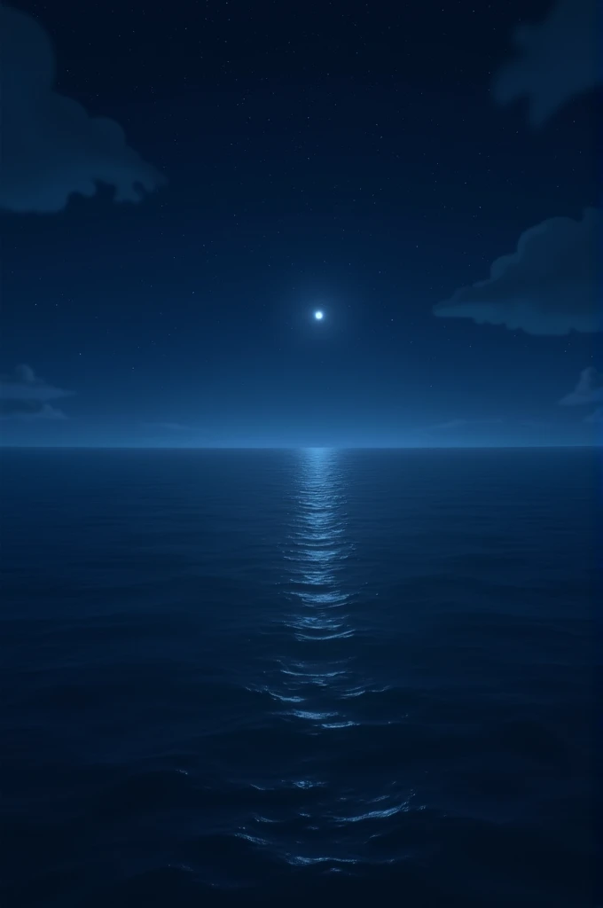 Night sea horizon