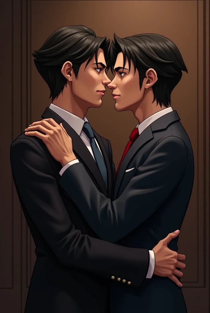 Phoenix Wright se besa con Edgeworth