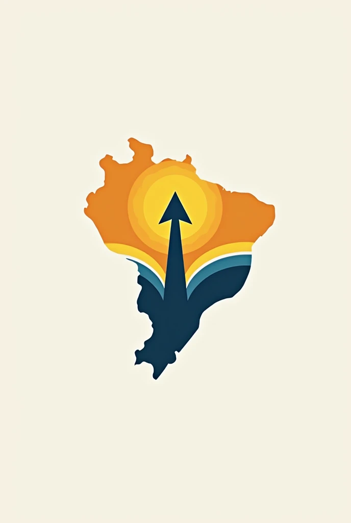  Generate a logo with this description : stylized Brazil map rising arrow icon