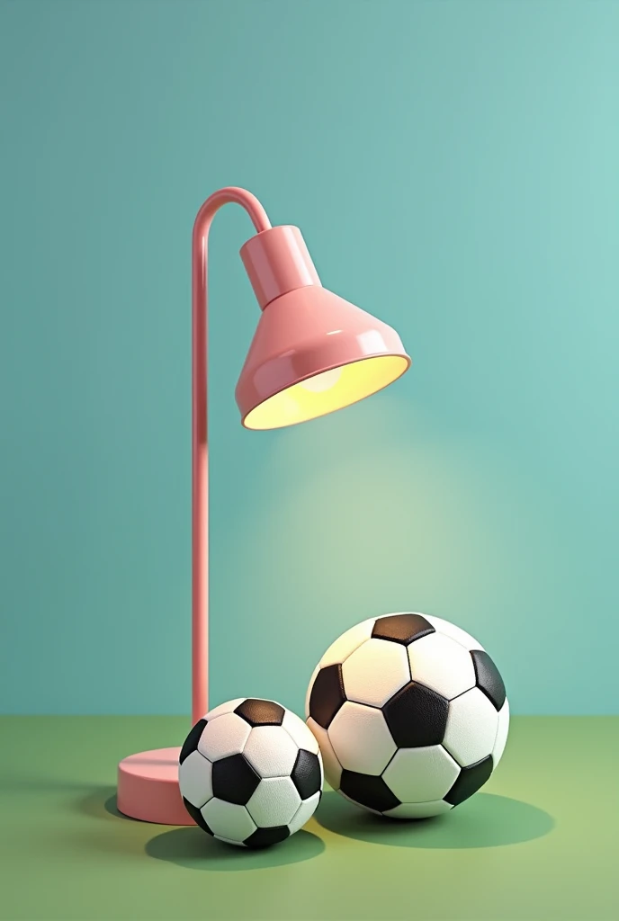 Nursing symbol: a lamp and soccer balls