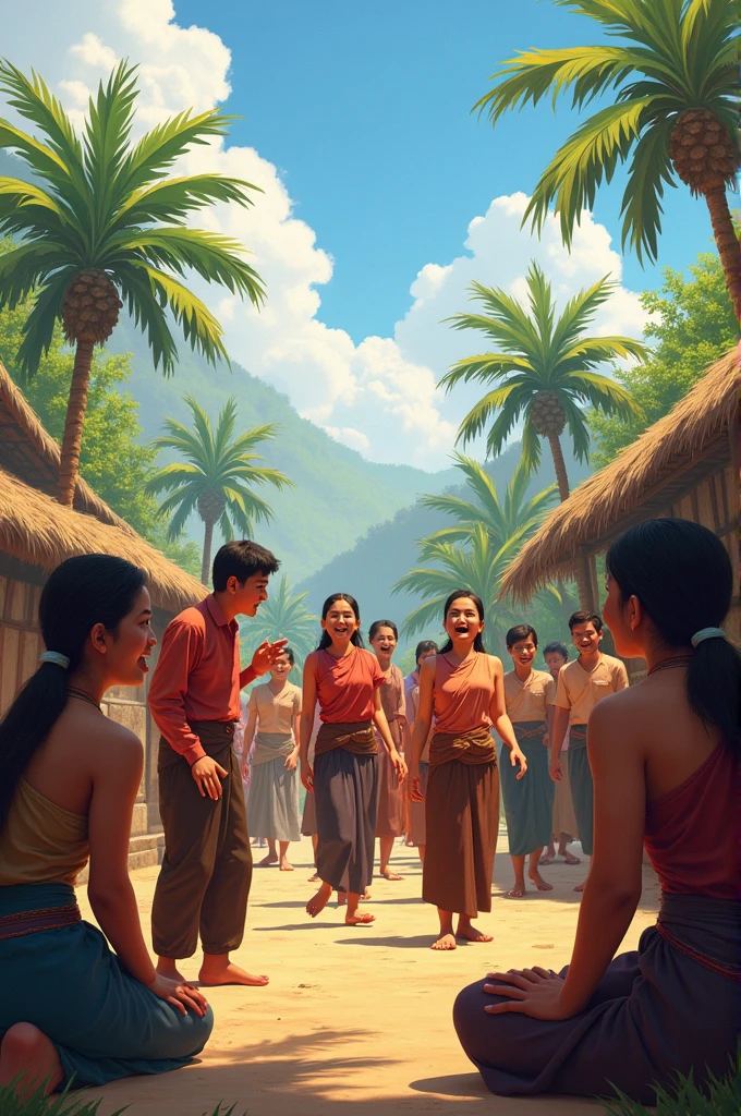 10 Khmer peoples yell to each other