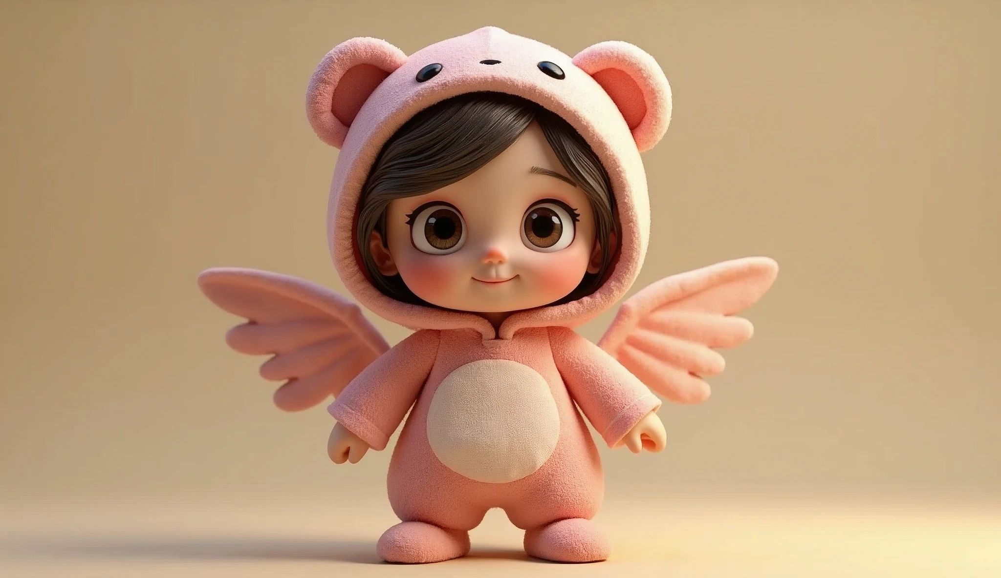 3D Images、2 year old girl with big eyes、Cute costume
