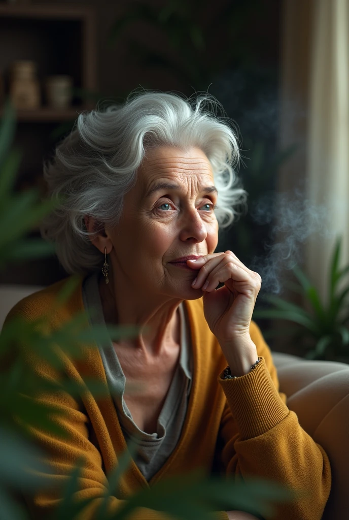 60 year old women smoking marijuana