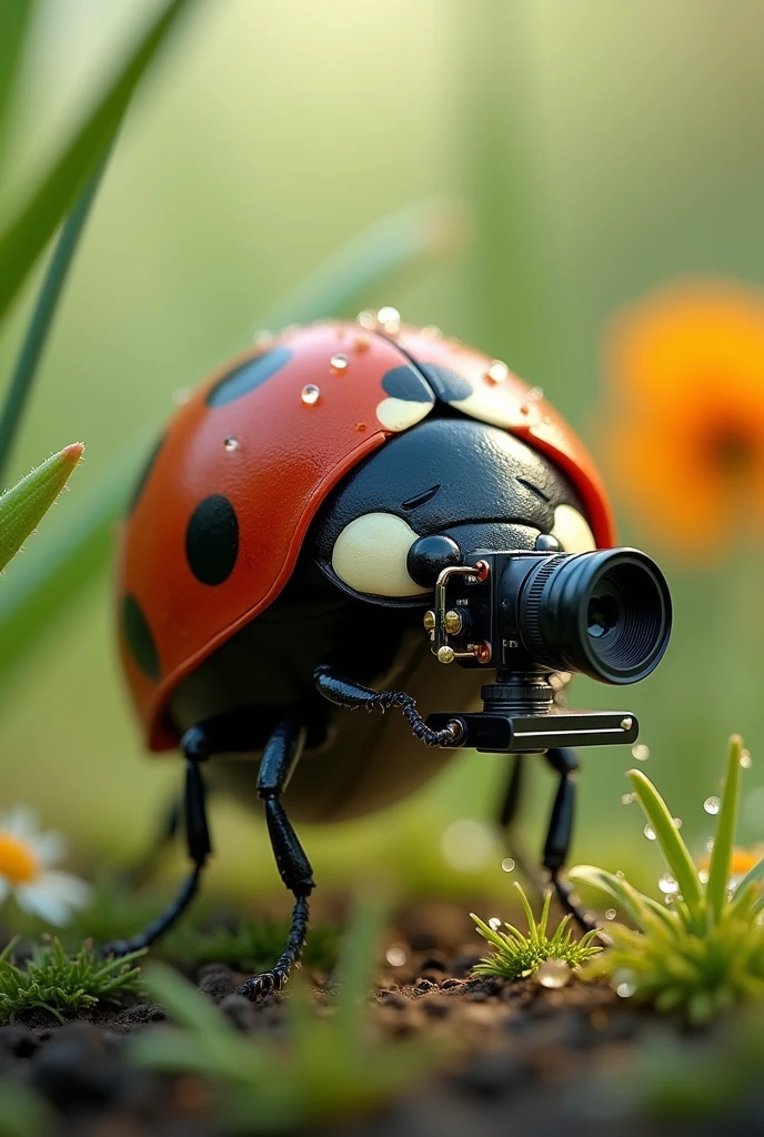 A cameraman ladybug