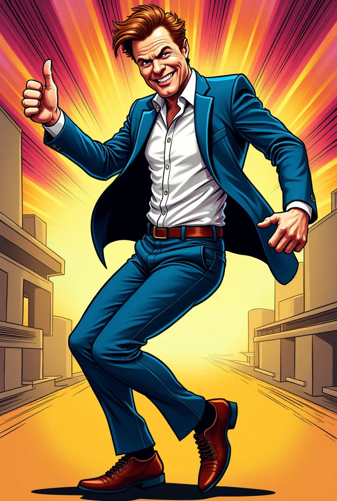 Conan obrien in a comic art style dancing