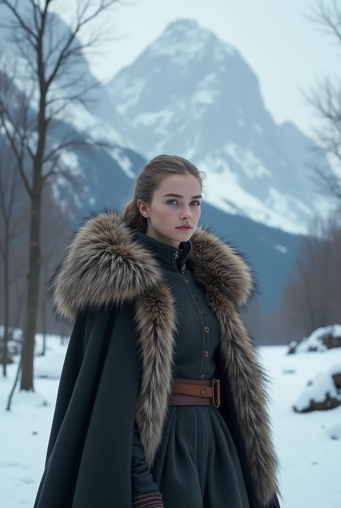 a photo shoot for a 16 year old inspired by winterfell from game of thrones in the year 2024