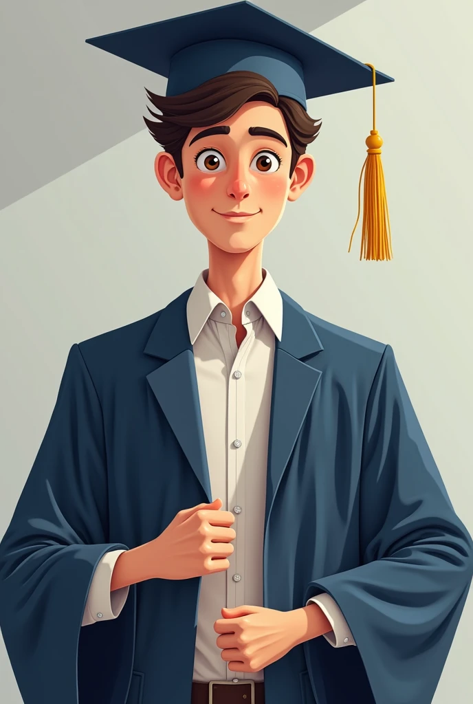 Cree moi une image digne d'un diplomé universitaire avec un visage de garcon skinny
et qui affiche le texte suivant : "Je suis fier de moi-même et de mes accomplissements. Je suis capable de réussir et je vais atteindre mes objectifs."
