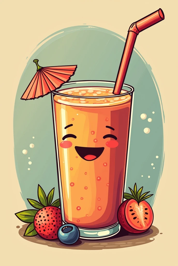 A smoothie logo that calls itself "there where my uncles are" that is attractive