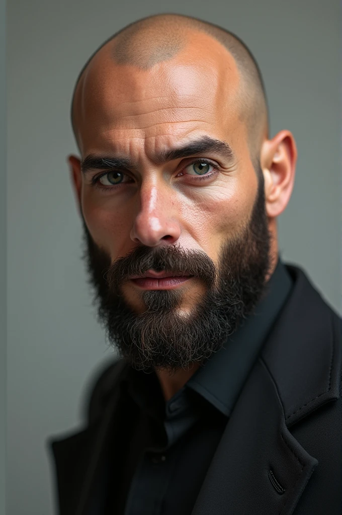 Un chauuve barbue de 35 ans beau