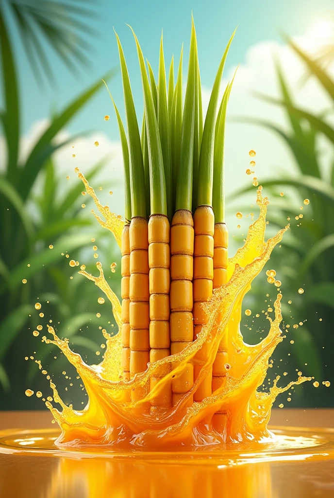 Affiche pour jus de canne a sucre