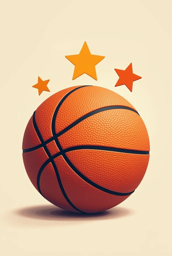 Basketball ball with 3 stars on top 2d