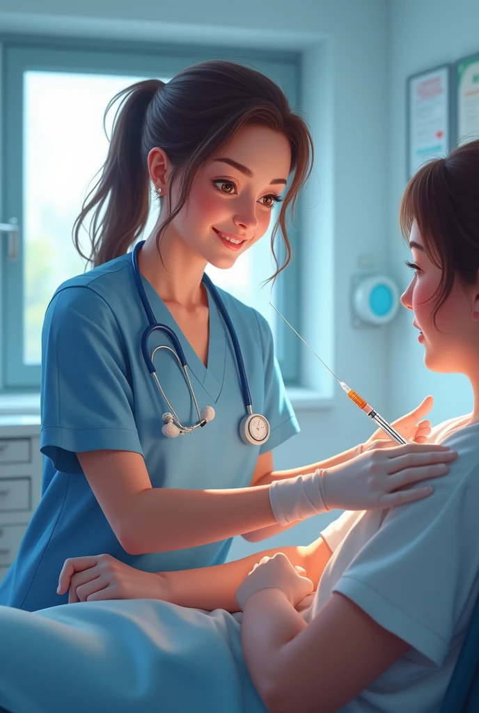 Nurse giving injection
