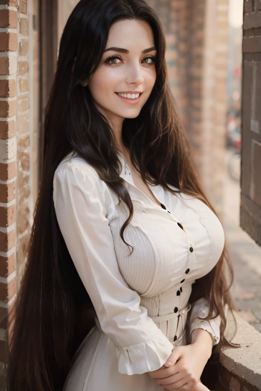 girl Big Breasts, smile, Long Straight Hair:2.0