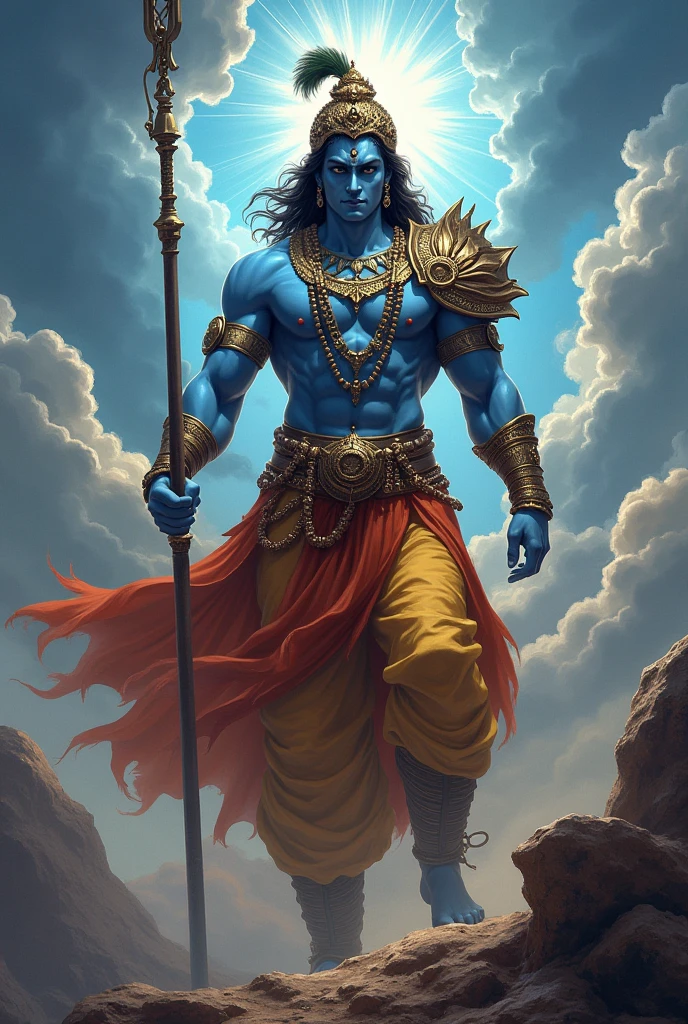 Lord Krishna as a great warrior 