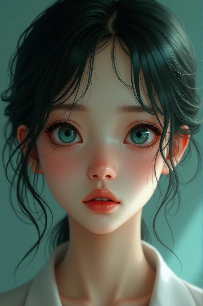
Women is not very social and shy.
Eyes as blue as the ocean
natural dark green hair
Thai-Japanese-English nationality
