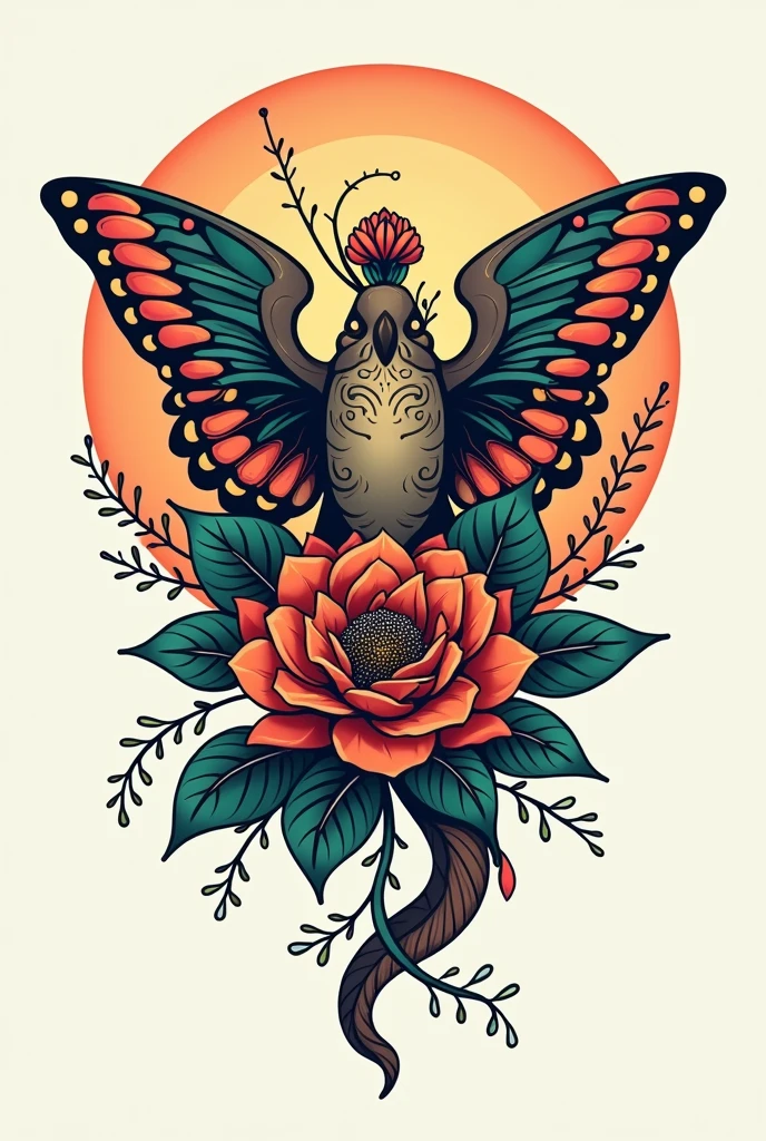 a logo for a tattoo studio with holistic simbols 