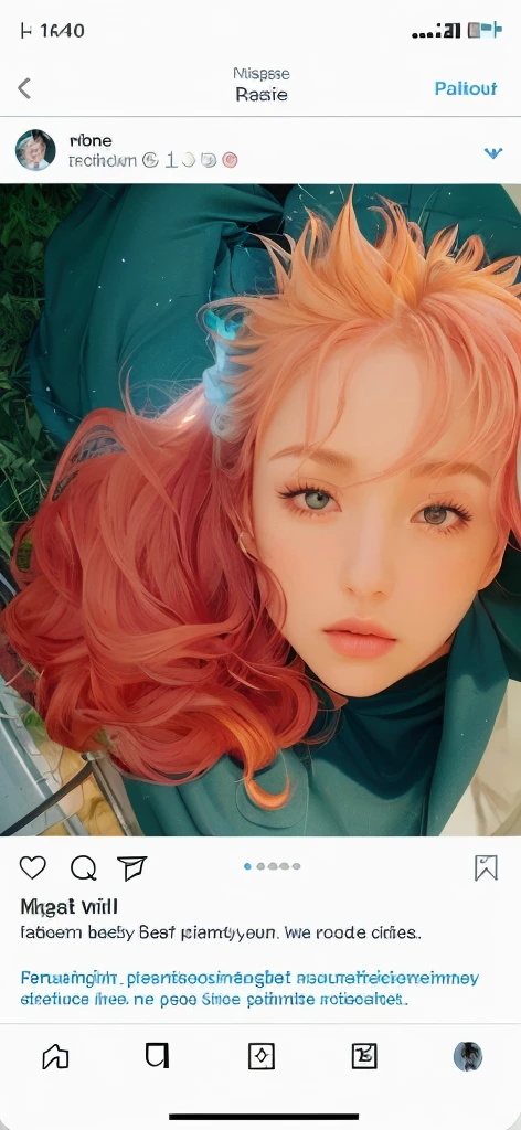 The imagfeatures two characters in a close, overhead perspective, The left character has bright, reddish-pink skin, and a mass of curly, deep red hair that cascades downward. The face is slightly tilted, and the eyes have star-shaped pupils, with a yellow-orange hue. The eyebrows are distinct, and the character has a small piercing on the lower left side of the face, possibly a mole or decorative dot, The character’s face is neutral, almost contemplative, with closed or partially closed eyes, giving a serene or introspective vibe, The right character has a lighter, peachy skin tone and short, spiky blond hair. The hair spikes upward, adding a dynamic feel. The character’s eyes are narrow, with a focused, intense gaze. There are piercings visible on the right eyebrow and possibly a subtle hint of another piercing near the eye, The character has a more intense and serious expression, with slightly parted lips. The gaze is direct, adding a sense of determination or resolve, The background features what appears to be a green, grid-like structure, possibly representing tiled flooring or a wall. The perspective suggests the characters are either lying down or the viewpoint is directly above them. The left side has what looks like part of a bicycle wheel, adding a touch of realism and depth to the setting, tightly framed, focusing primarily on the characters’ faces, which are close together but not touching. The perspective and angles create a dynamic, somewhat distorted view, emphasizing the characters’ facial features and expressions