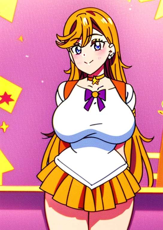 aino minako、Sailor Senshi Uniform、Anime Aunt、A milf、a matural female、older、age 40s、milf、orangechoker、gold choker、elbowgloves、sailorvenus、Very long blonde woman、Orange miniskirt、Gold miniskirt、 white glove、Orange sailor collar、Gold sailor collar、独奏、Woman with very large breasts、huge tit、Red ribbons、White leotard、highleg、highleg leotard、white dress、purple bowtie、magical 、earrings、smile、heart_background、star_background、traditional_stocking、jewelry、circlet、Blue-eyed woman、looking_at_viewer、shiny、Half Up Hair、mature_female、rating:questionable、closed_mouth、pleatedskirt、wide-hips、cowboy_shot、impossible_clothes、bangs、shiny_skin、violet_background、Woman standing、eyebrows_ass visible_through_hair、shiny_hair、blush、rating:safe、bare legs、Bare shoulders、1990's\(styles\)