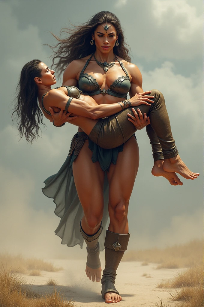 muscular girl, Bblack hair, Asgard，Valkyrie，Lady Knight，anatomical correct，epic fantasy digital art，Masterpiece artwork，8k，High definition resolution，detailed drawing，high qulity，, epic composition,