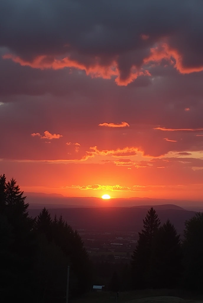 Beautiful sunset in the atmosphere