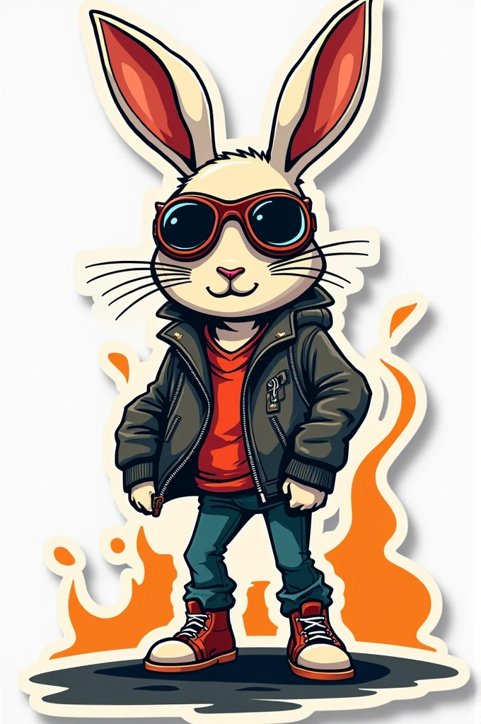 Imagine Longlegs Rabbit, biker, style sticker.